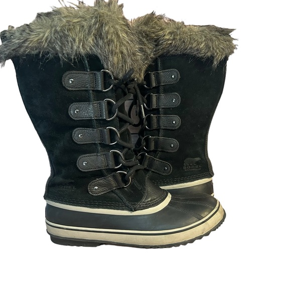 SOREL Joan of Arctic Waterproof Boot Black with Faux Fur Size 10.5 Women's - Picture 3 of 7
